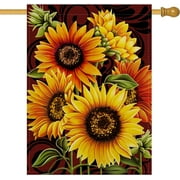 Home Decorative Sunflowers House Flag, Summer Fall Garden Yard Outdoor Welcome Decor Autumn Vintage Outside Flower Decoration Sign, Farmhouse Seasonal Large Burlap Flag Double Sided 28 x 40